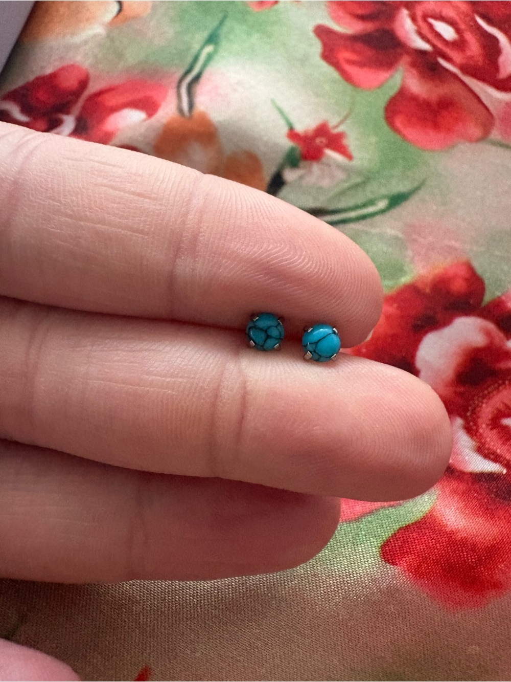 Turquoise Stone Stud Earrings - Women Jewelry